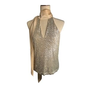 Ramy Brook New York Gold Sequins Halter Top NWOT Revolve